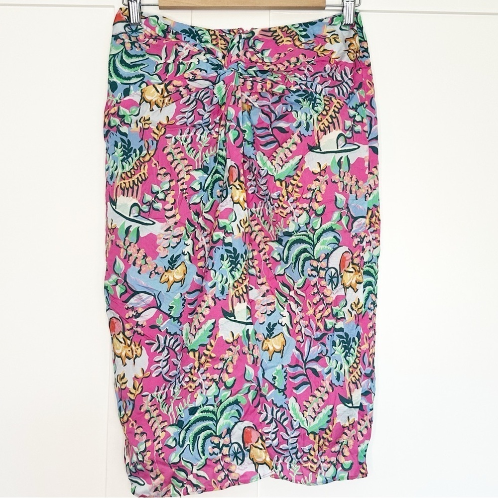 J. McLaughlin Floral Freshfield Blakely Skirt 2 tropical colorful pencil knee - Picture 4 of 12